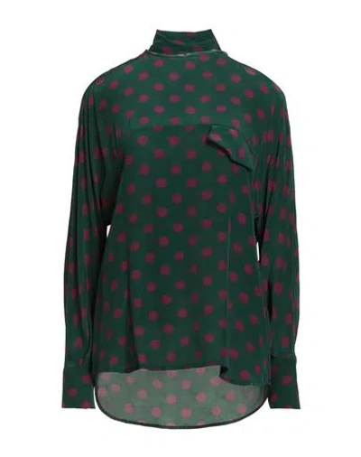Souvenir Woman Top Dark Green Size M Viscose