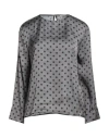 Souvenir Woman Top Grey Size M Polyester, Elastane In Gray