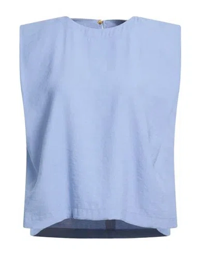 Souvenir Woman Top Light Blue Size Xs Viscose, Polyester