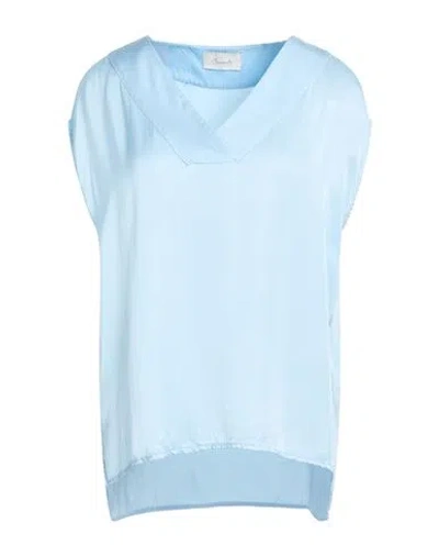 Souvenir Woman Top Sky Blue Size M Viscose