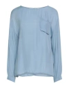 Souvenir Woman Top Sky Blue Size M Viscose, Silk In Blue