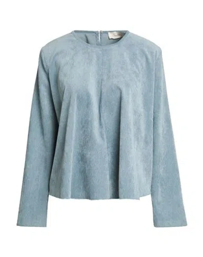 Souvenir Woman Top Slate Blue Size S Polyester, Polyamide, Elastane