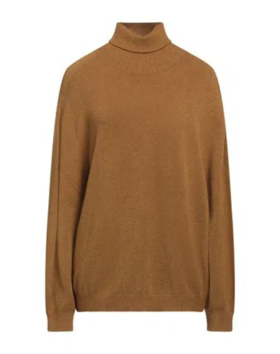 Souvenir Woman Turtleneck Mustard Size S Viscose, Polyester, Polyamide In Brown