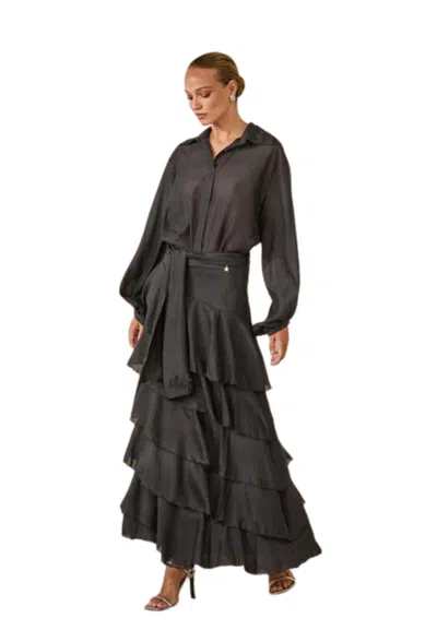 Souvenir Women's Skirt  Long With Balze In Black