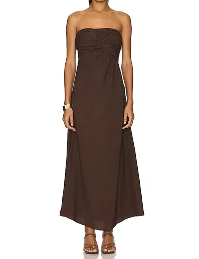 Sovere / A-line Strapless Maxi Dress In Brown