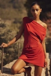 Sovere / Ada One-shoulder Ruched Mini Dress In Red