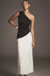 Sovere / Aura One-shoulder Ruched Maxi Dress In Black