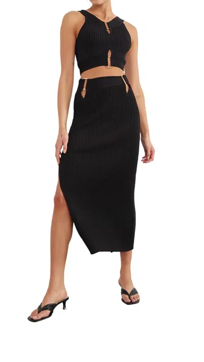 Sovere / Bond Knit Midi Skirt In Noir In Black