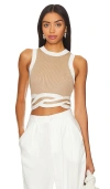 Sovere / Contrast Drift Tank In Biscuit & Off White