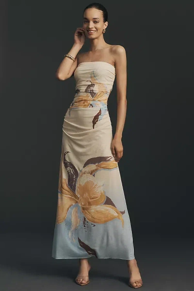 Sovere / Dahlia Strapless Midi Dress In Multi