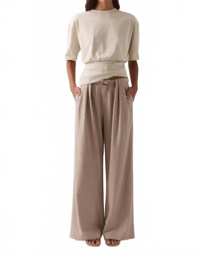 Sovere / Delani Crew Neck Tee In Beige In White