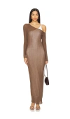 Sovere / Duality Layered Dress In Truffle & Off White