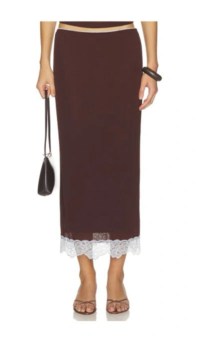 Sovere / Harlow 로우 라이즈 스커트 In Brown