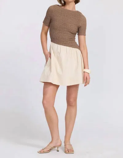 Sovere / Haven Mini Dress In Cream/taupe In Multi