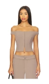 Sovere / Kennedy Off-the-shoulder Top In Brown