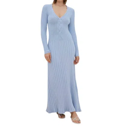 Sovere / Laced Long Sleeve Midi Dress In Dawn Blue In Multi
