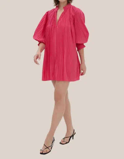 Sovere / oz Pleated Smocked Dress In Cerise In Red