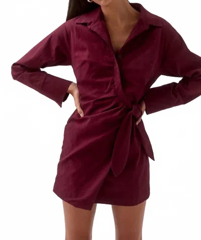 Sovere / Primary Shirt Dress In Plum In Burgundy