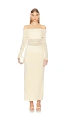 Sovere / Rise Mesh Long Sleeve Dress In Buttermilk