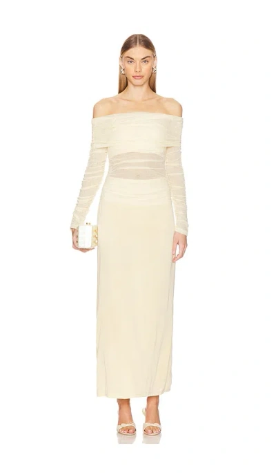 Sovere / Rise Mesh Long Sleeve Dress In Buttermilk