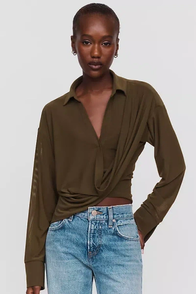 Sovere / Selen Draped Shirt Top In Purple