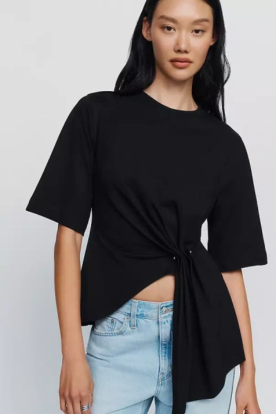 Sovere / Sohvi 100% Cotton Asymmetrical Top In Black