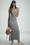Sovere / Solene Scoop-neck Fitted Maxi Dress In Gray