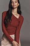 Sovere / Solstice Long-sleeve Asymmetric Top In Red