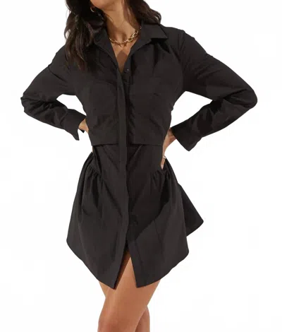 Sovere / Studio Capture Corset Shirt Dress In Noir In Black