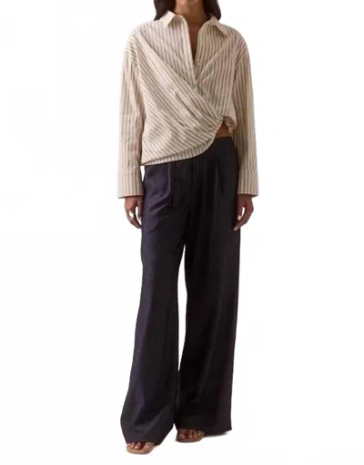 Sovere / Taven Long Sleeve Shirt In Latte Stripe In Neutral