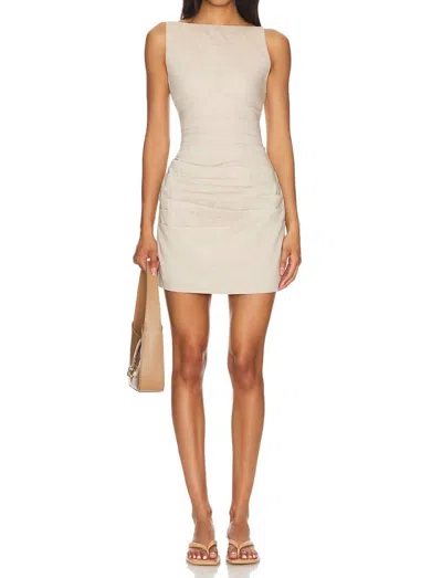 Sovere / Tova Sleeveless High Neck Dress In Cafe Latte In Neutral
