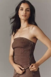 Sovere / Zyra Strapless Corset Top In Brown