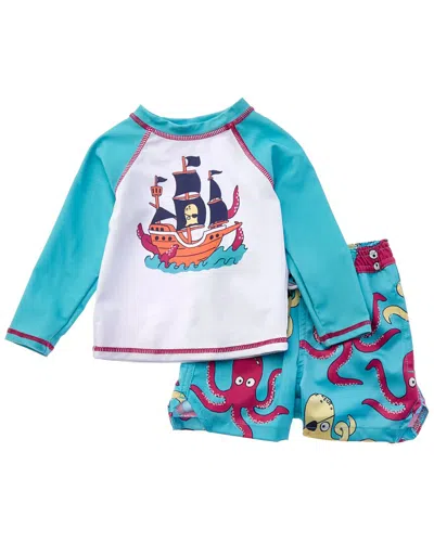 Sovereign Code Kids' 2pc Rashguard Top & Disruptor Swim Trunk Set In Blue