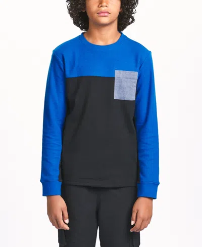 SOVEREIGN CODE BIG BOYS TEXTURED COLOR BLOCKED LONG SLEEVE TEE