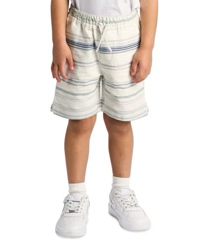 Sovereign Code Kids' Big Boys Textured Striped Elastic-waistband Shorts In White Stripe
