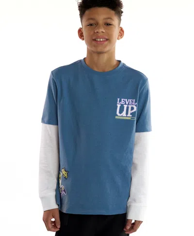 Sovereign Code Kids' Boys 5-20 Harper Twofer Crewneck Layered T-shirt In Blue