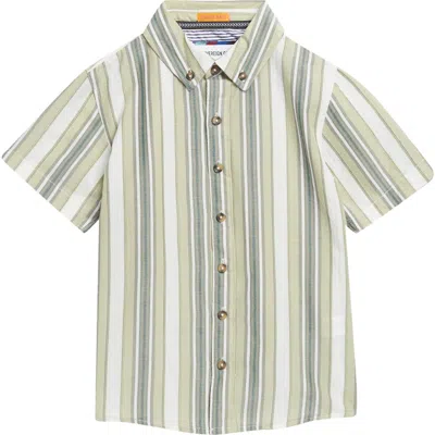 Sovereign Code Kids' Biggs Stripe Button-down Shirt In Seafoam