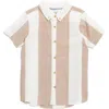 Sovereign Code Kids' Button Front Woven Shirt In Awning/tobacco Stripe