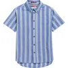 Sovereign Code Kids' Delaney Stripe Button-up Shirt In Blue