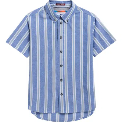Sovereign Code Kids' Delaney Stripe Button-up Shirt In Blue