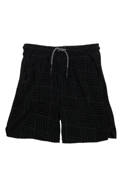 Sovereign Code Kids' Hike Cotton Terry Cloth Shorts In Maze/ True Black