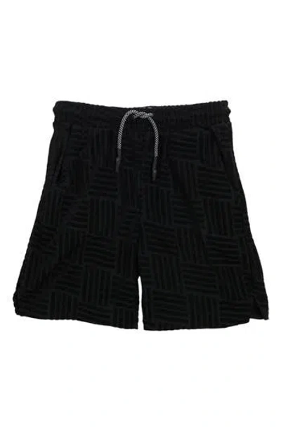 Sovereign Code Kids' Hike Cotton Terry Cloth Shorts In Maze/true Black