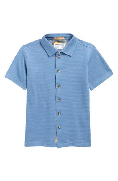 Sovereign Code Kids' Knoven Connect Short Sleeve Button-up Shirt In Blue