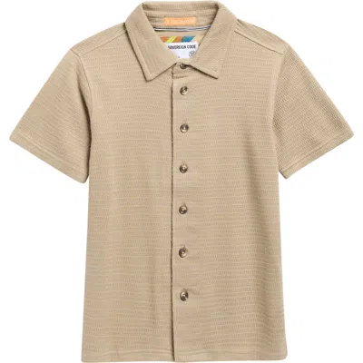 Sovereign Code Kids' Knoven Connect Short Sleeve Button-up Shirt In Neutral
