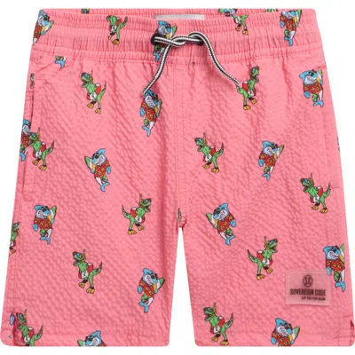 Sovereign Code Kids' Navarro Volley Swim Trunks In Pink