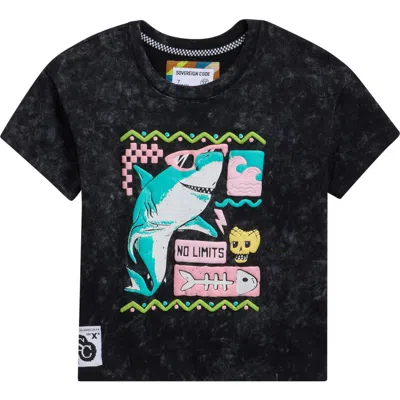 Sovereign Code Kids' Simon Cotton Graphic T-shirt In Black