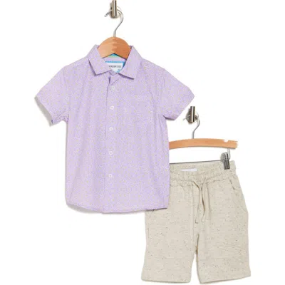 Sovereign Code Babies'  Kids' Stanley Degree Woven Shirt & Shorts Set In White/springfield/oatmeal