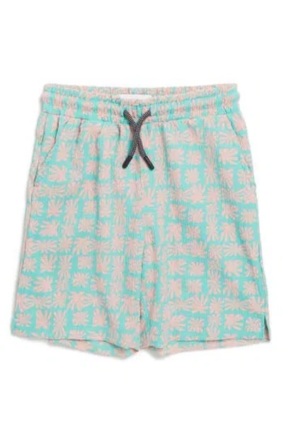 Sovereign Code Kids' Trail Seersucker Shorts In Deco/ice Green