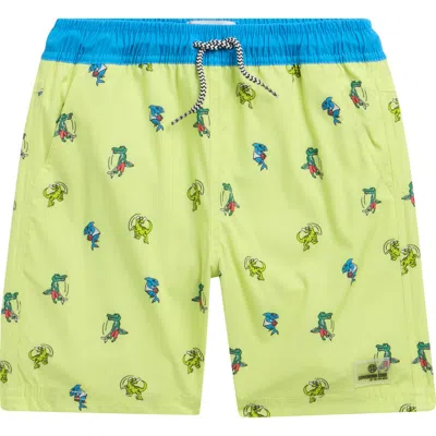 Sovereign Code Kids' Winslow Gator Swim Trunks In Green