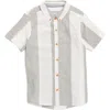 Sovereign Code Kids' Yarn Dye Oxford Stripe Button-up Shirt In Awning/sage